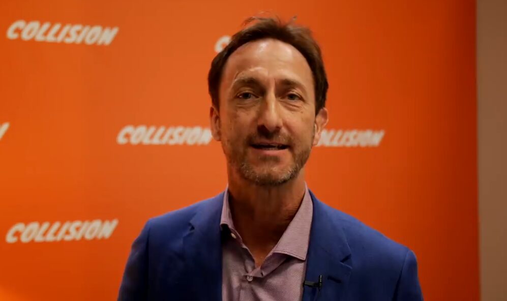 Robert Szmigiel at the podcast booth in Collision 2019 in Toronto
