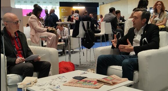 Yohay Elam conducts interviews at the FT Live ABS Global, Barcelona 2026